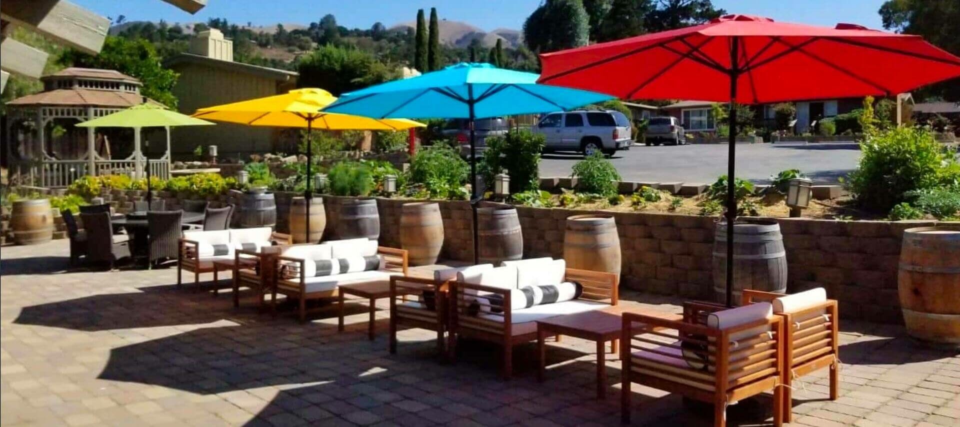 Outdoor patio at Carmel Valley Lodge